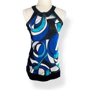 Vanity Halter Top Womens Size Medium Y2K 2000s Geometric Disco Festival Club USA